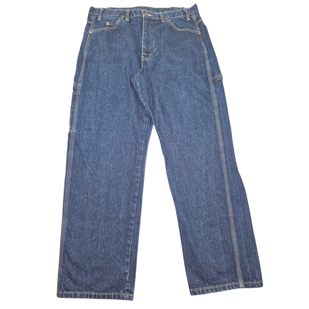 Dickies Relaxed Fit Carpenter Denim Jeans Dark Wash Blue Sz 36x30